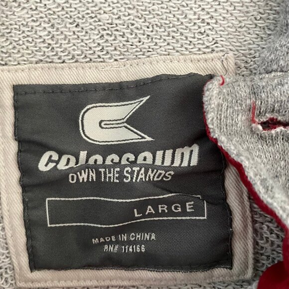 Women's Colosseum Hooded Heathered Gray Sporty IU Raglan Pullover Hoodie, Size L - Picture 8 of 11